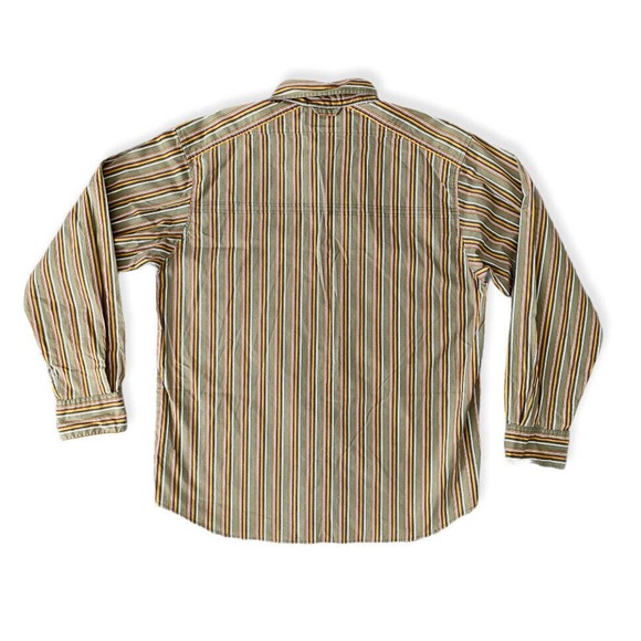 Columbia Vertex Men’s Brown Stripes Buttom Up Long Sleeve Shirt Size Medium - Picture 2 of 6